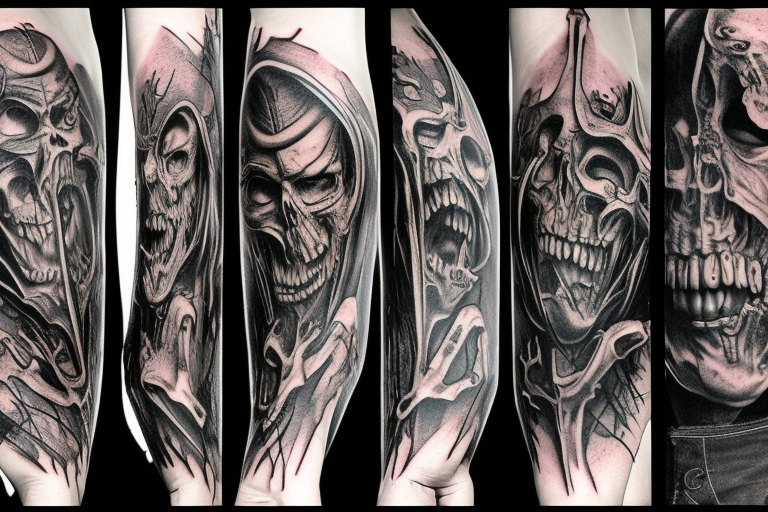 demonic tattoo sleeve