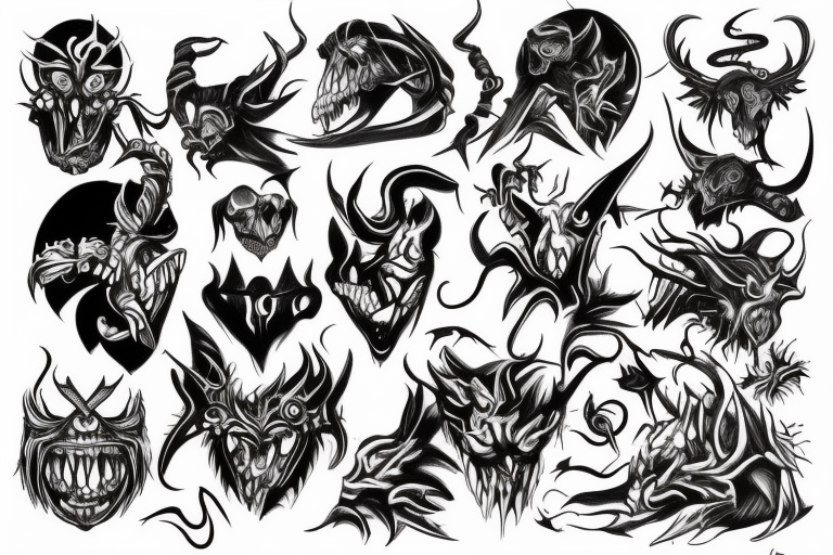 demon tattoo flash