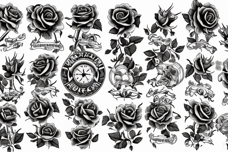 american traditional rose tattoos outlines