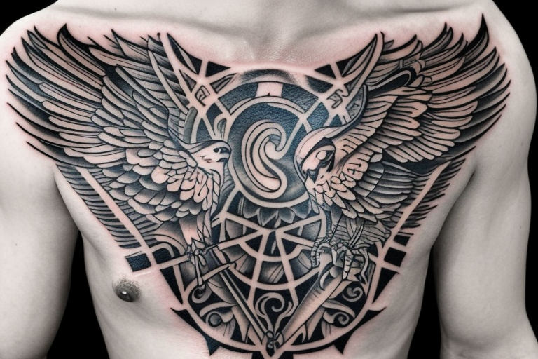 hawk tattoo on chest