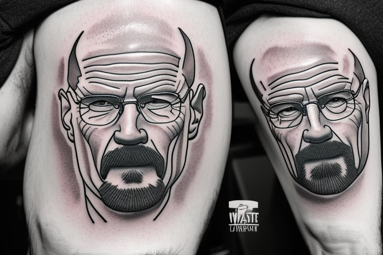handsome realistic face of walter white tattoo idea