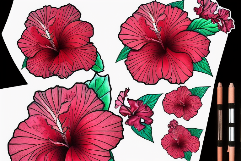 hibiscus flower drawing tattoo