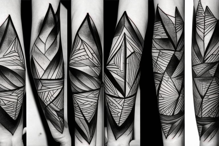 triangle black gray 
landscape life death tattoo idea