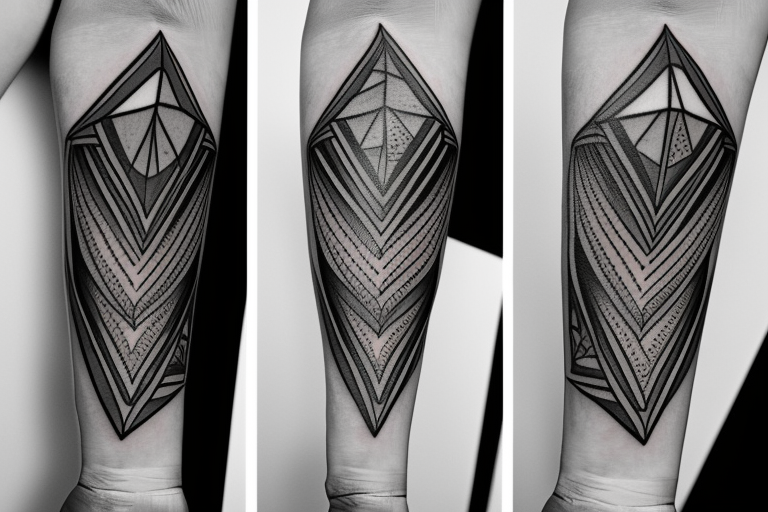 triangle black gray life death geometrical tattoo idea