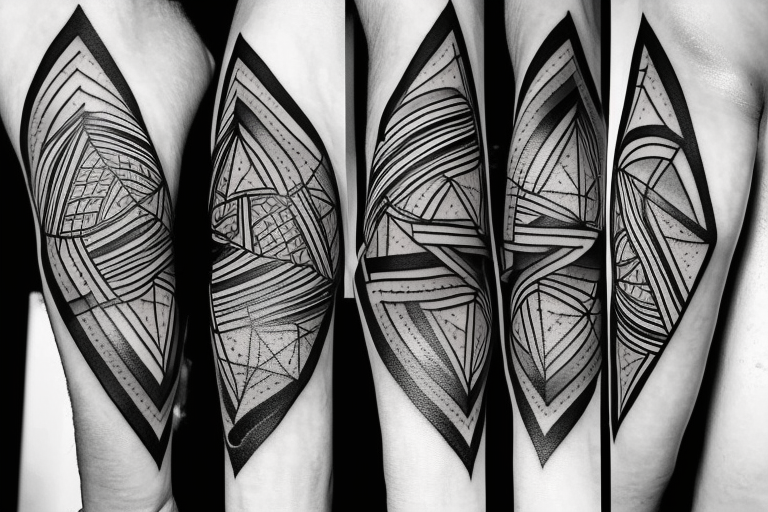 triangle black gray life death geometrical tattoo idea