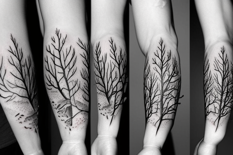 marine and forest fauna tattoo idea