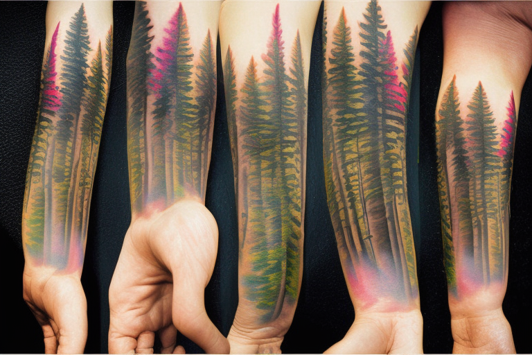 forearm redwood tree tattoos