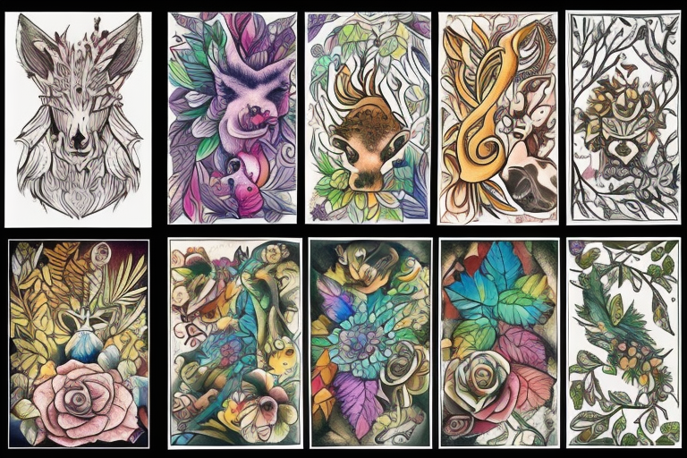 full color forest tattoo idea