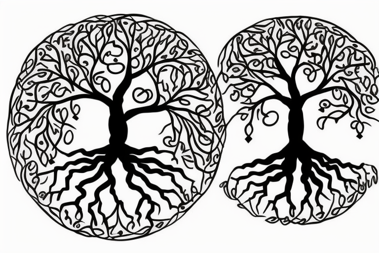 Tree of Life: A tree with six branches or roots, each representing one of your children. You can include their names or initials on the branches or leaves. tattoo idea