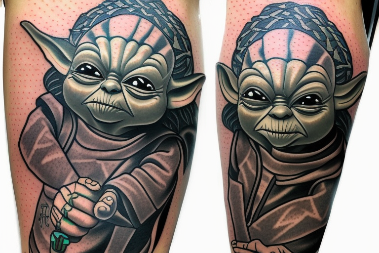 Yoda as a samurai tattoo idea