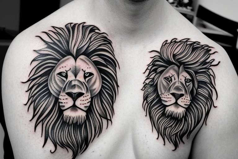 lion head, on the shoulder tattoo idea