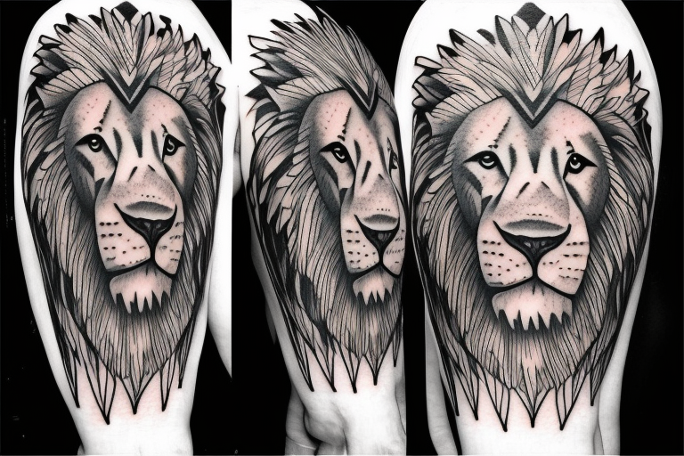 lion head, on the shoulder tattoo idea
