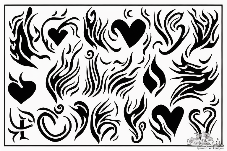 Flame with heart inside tattoo idea