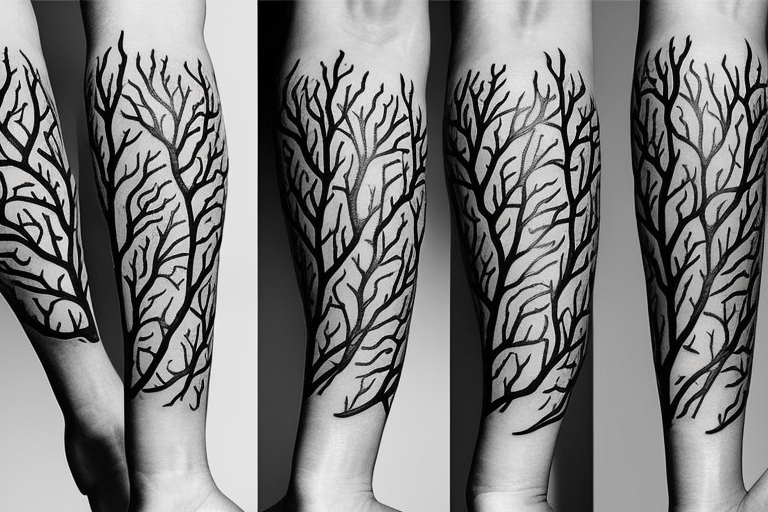 black tree tattoo sleeve