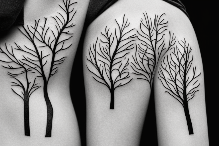 filled in tree branch pattern tattoo idea