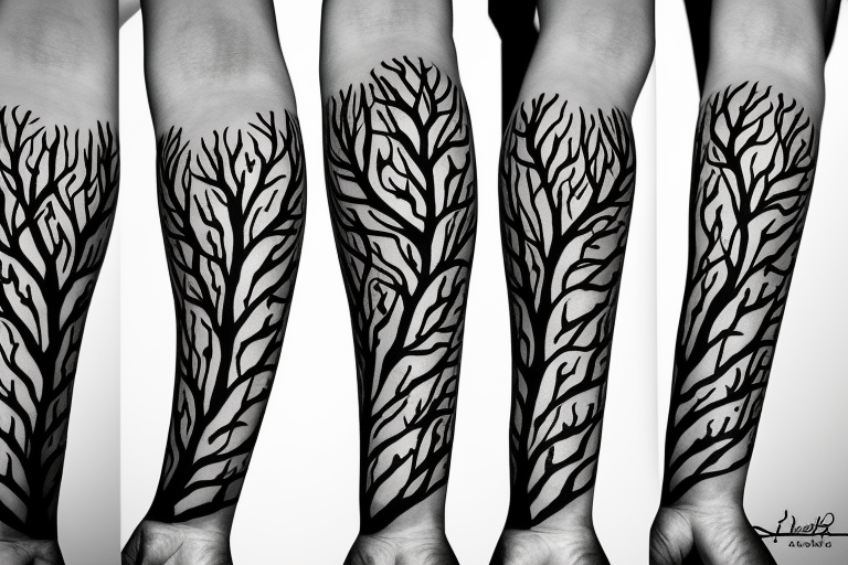 black tree tattoo sleeve