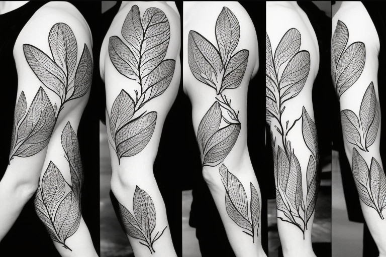 filled in tree branch pattern tattoo idea