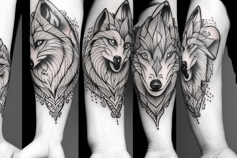 Arctic wolf scary tattoo idea