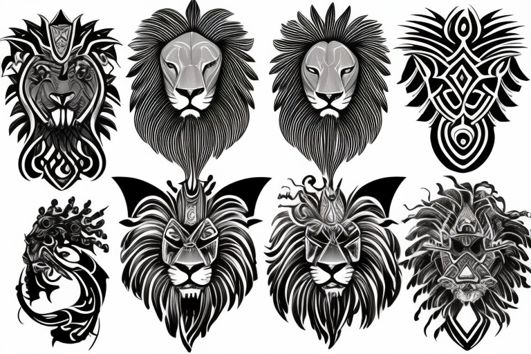 lion god symbolic tattoo idea
