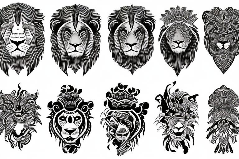 lion god symbolic tattoo idea