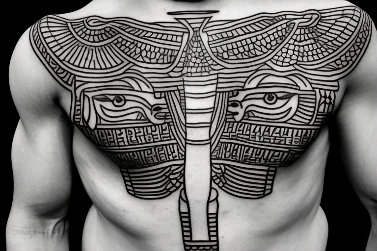 egyptian sun god amun ra (muscular)- tattoo idea