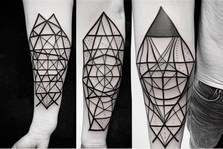 geometrical cube tattoo idea