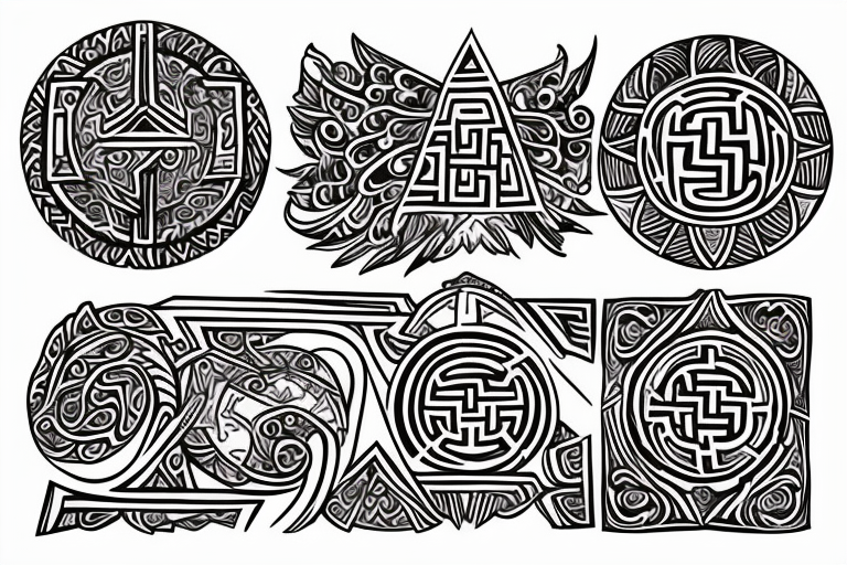 Round Ancient symbol Slavic mythology and theme is breaking out from the yourself tattoo idea