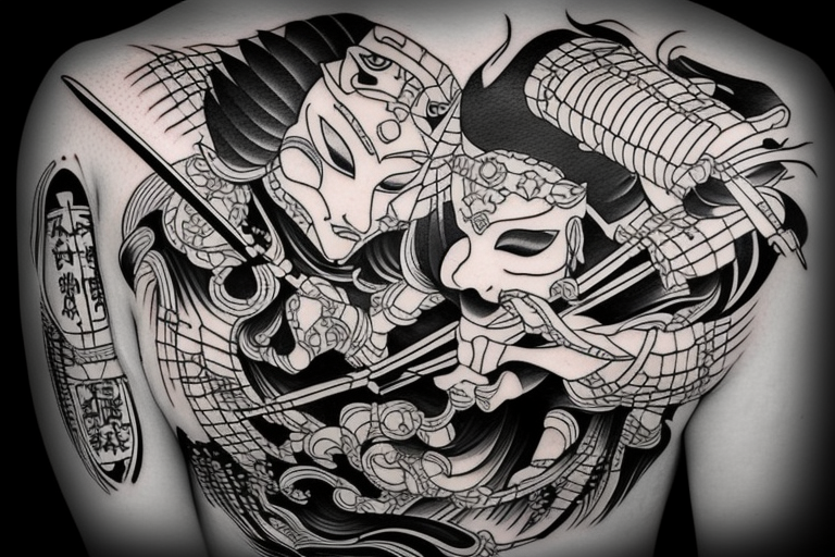 katana samurai style tattoo idea