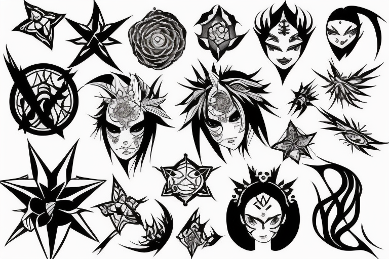 blackwork star (multiple variations, not too big) tattoo idea