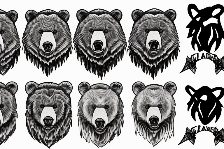 grizzly bear roaring tattoo idea