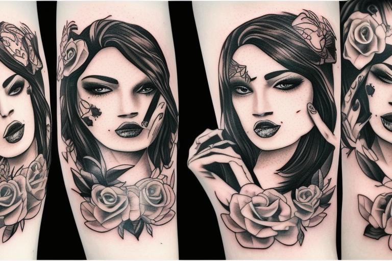 dark power female tattoo idea