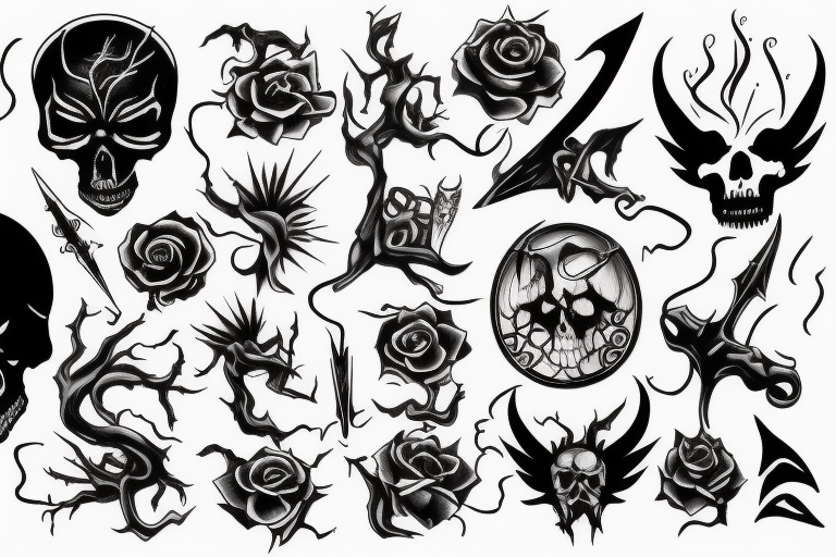 black and grey tattoo drawings