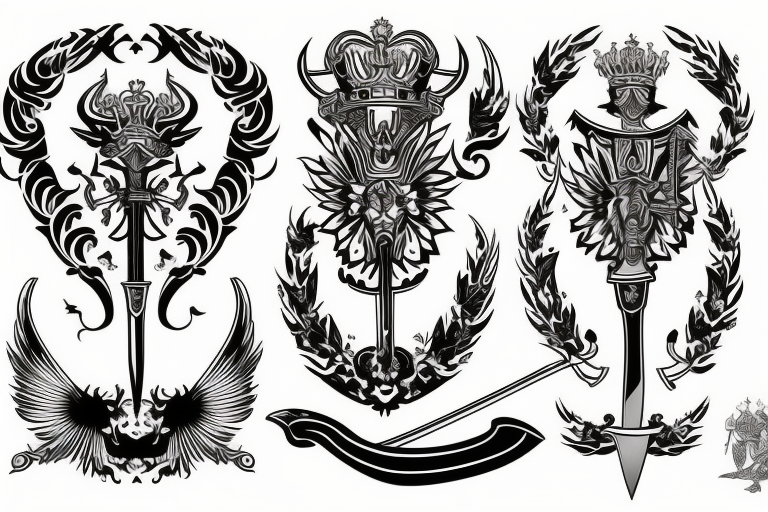 russian style sword tattoo idea