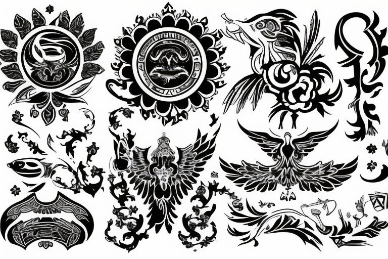 russian style emblem tattoo idea