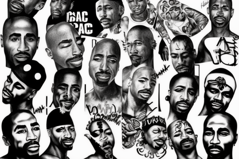 2pac face like from his music covers tattoo idea