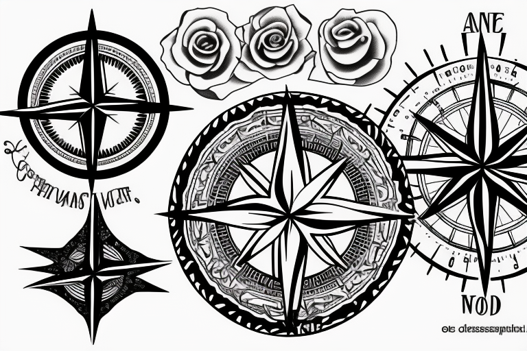 Simple Compass Tattoo Drawing, HD Png Download , Transparent Png Image -  PNGitem