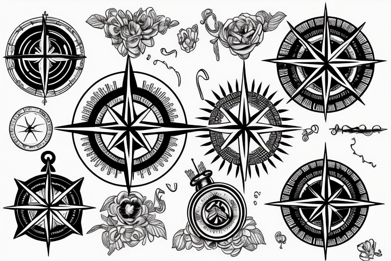 drawing compass tattoo