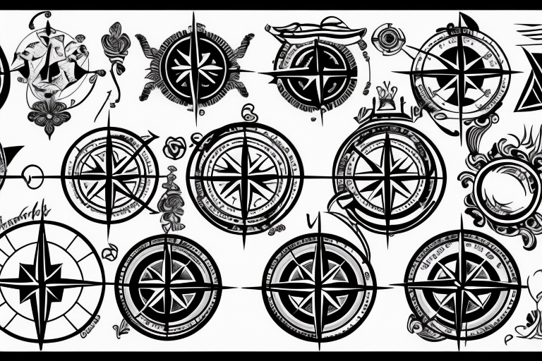 nautical compass tattoo designs