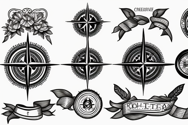 compass rose tattoo drawing