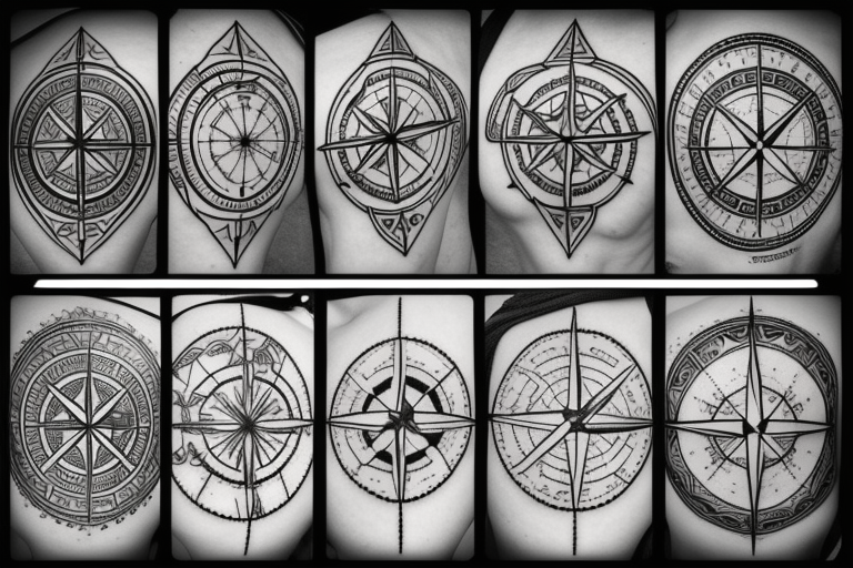 nautical compass tattoo designs