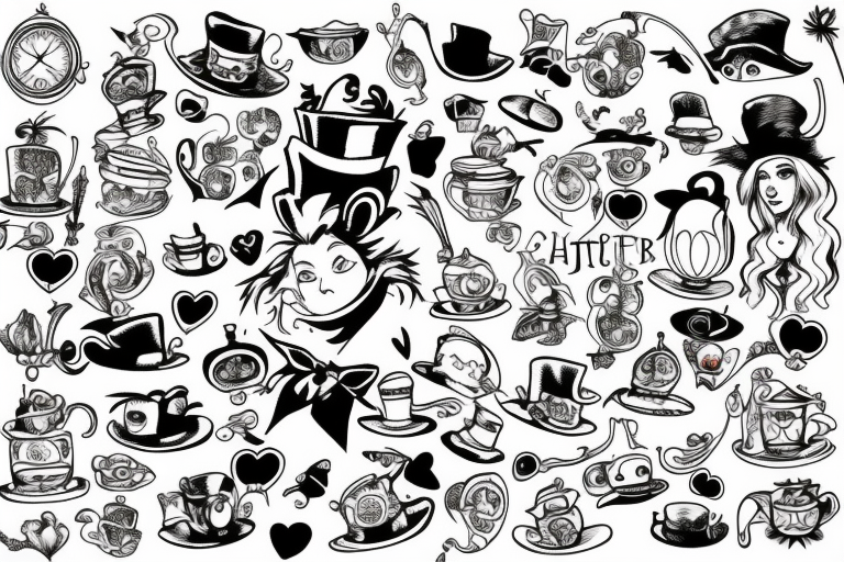 alice in wonderland mad hatter tattoo designs