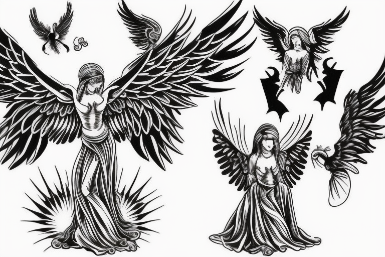 angel sleeve tattoo designs