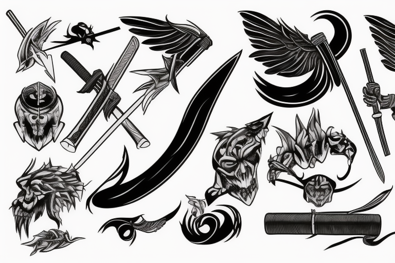 katana blade tattoo idea