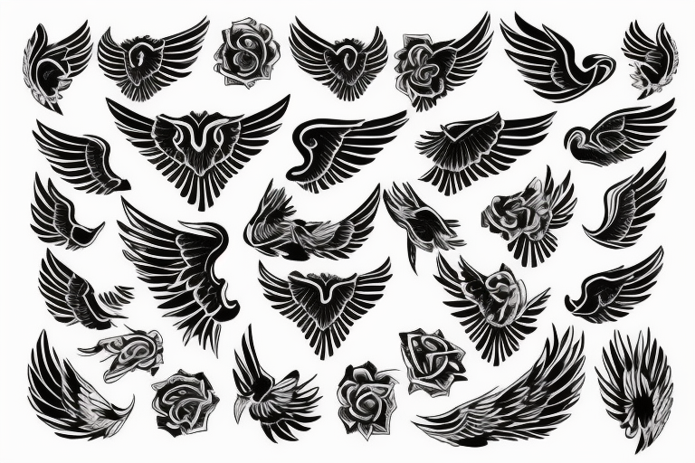 wings symmetrical tattoo idea