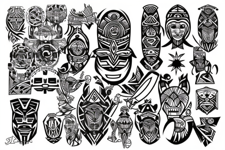 Tribal Totem with Mya and Nikko tattoo idea