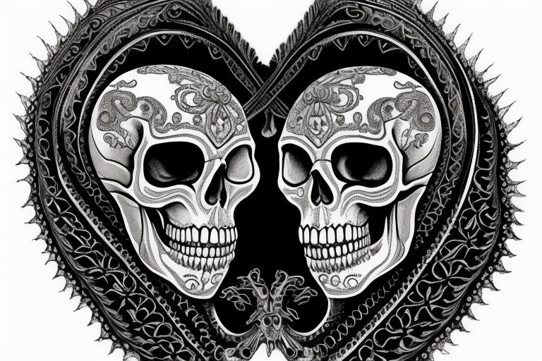Vertical tattoo illustration on a pure white background: Design an intricate artwork that fuses the dark allure of a cobra with the timeless symbolism of a skull.

Central Element: At the heart of the design, place a lifelike human skull, its hollow eye sockets staring vacantly ahead. The skull should be detailed, showcasing the natural imperfections, cracks, and texture that make it look aged and weathered.

Cobra Interaction: A menacing cobra, emerges from the right eye socket of the skull. The snake's body gracefully coiling around the skull, its tail disappearing behind it. The cobra is rearing its head, poised to strike, with its hood expanded, showcasing its imposing presence. The snake's eyes should be a piercing shade of yellow, contrasting with the emptiness of the skull's sockets.

The cobra's fangs should be visible and dripping with venom, hinting at the deadly nature of the creature.
Art Style: The artwork should lean towards realism, but with a touch of stylization to give it an artistic flair. The textures, especially on the skull and cobra, should be meticulously detailed to make the elements pop and captivate the viewer. tattoo idea