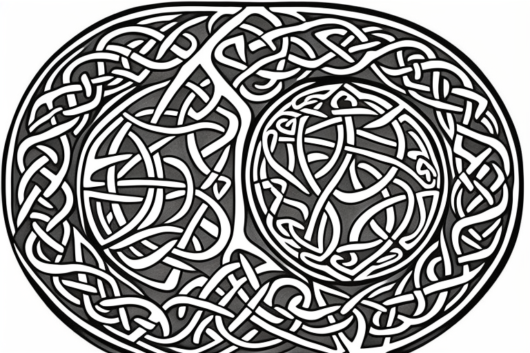 Tree of life Celtic faces
chest tattoo tattoo idea