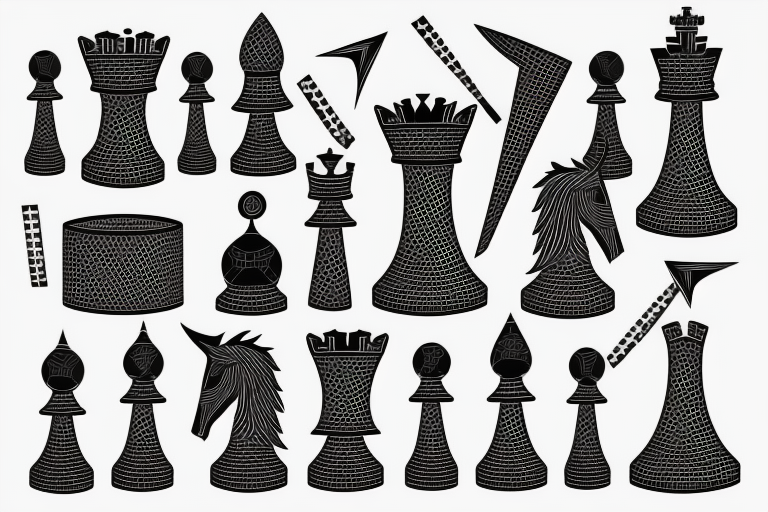 rook chess piece made of graphene tattoo idea