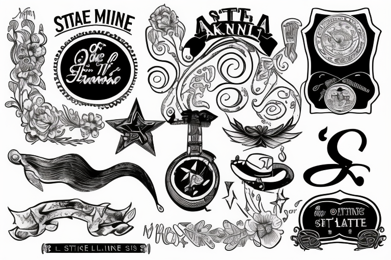 State of Arkansas fine line music note tattoo idea