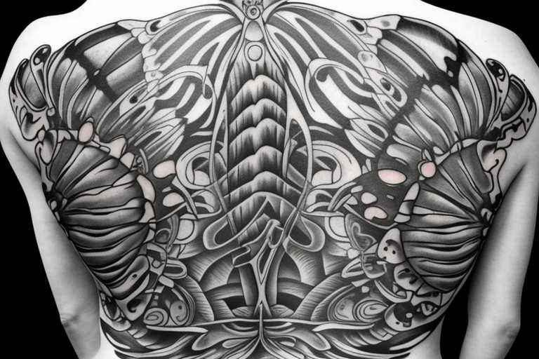 biomechanical chest tattoo